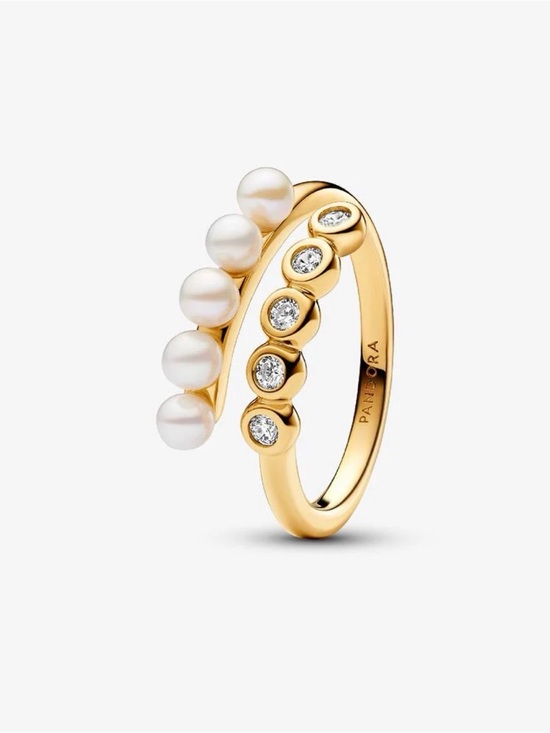 Pandora Jewelry - Authentic Pandora Treated Freshwater Cultured Pearls & Stones Open Ring
